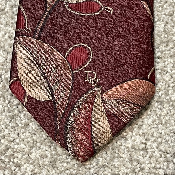 Christian Dior Monsieur Maroon Neck Tie - Picture 3 of 4